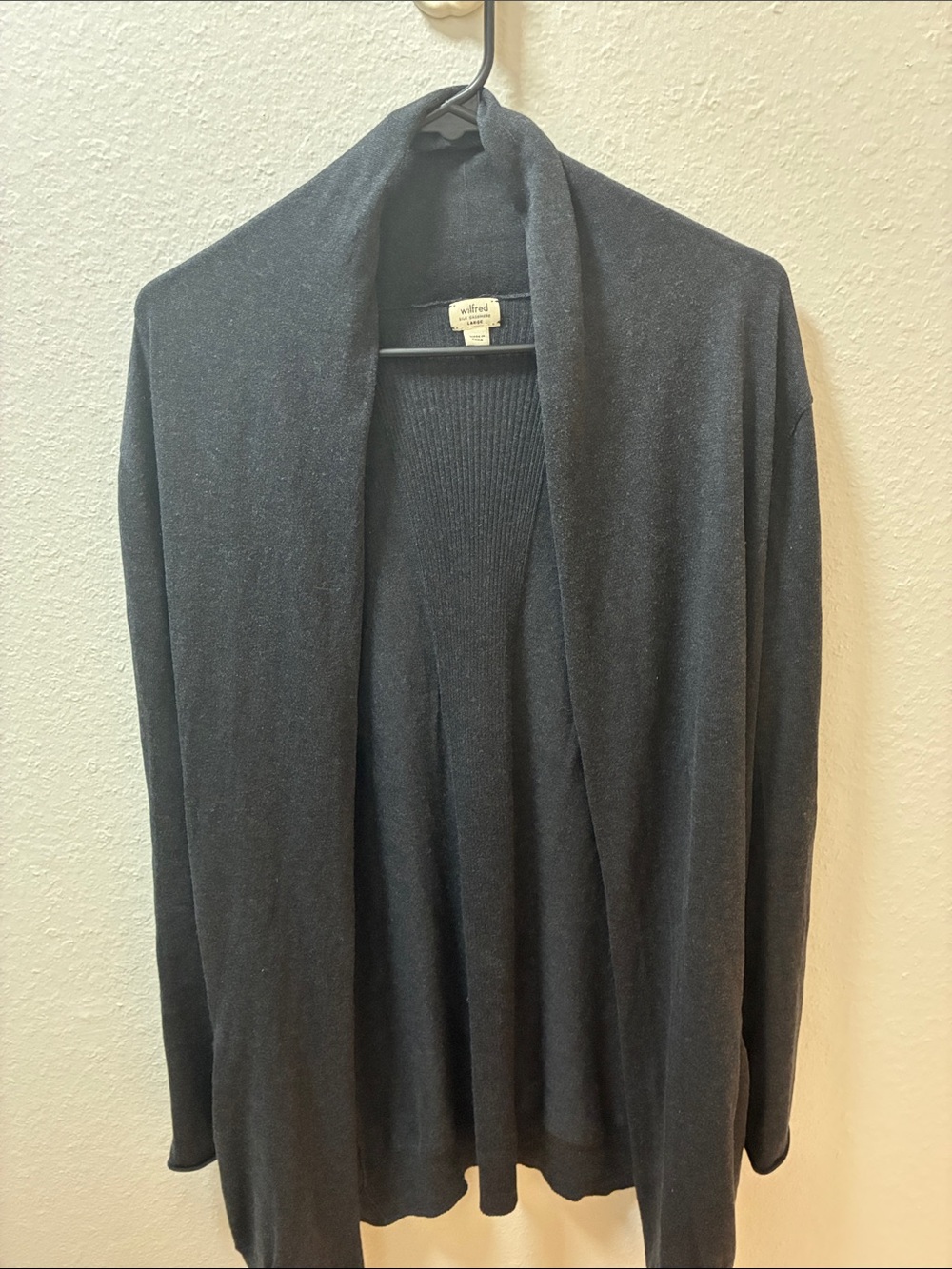 Wilfred Charcoal Gray Open-Front Cardigan